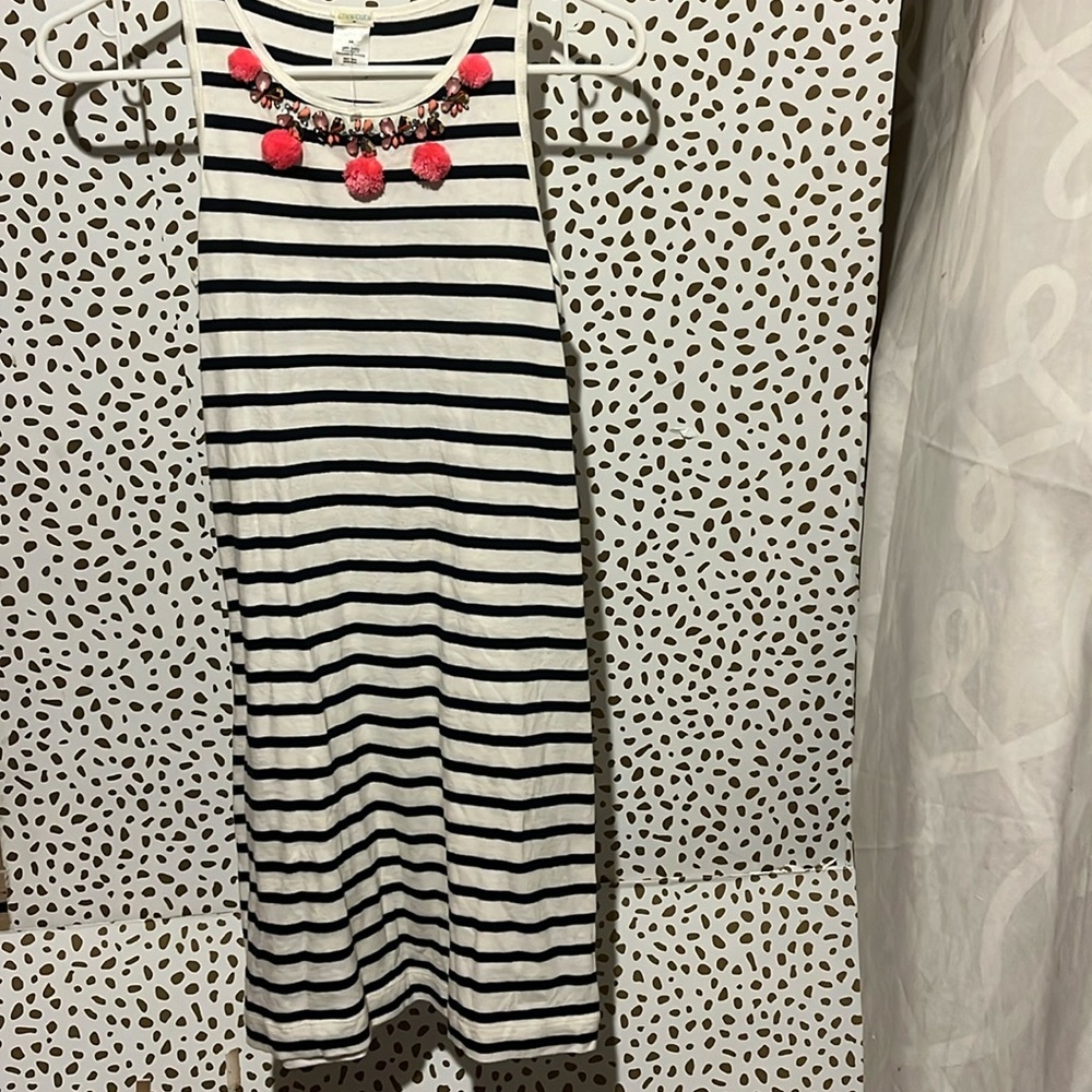 Crewcuts navy and white striped cotton girls dress